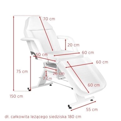 Professional cosmetic couch-bed BASIC 202, white color 6 Professional cosmetic couch-bed BASIC 202, white color 6