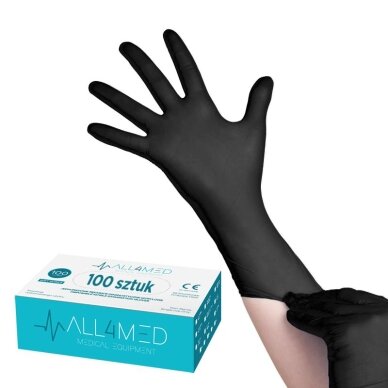 ALL4MED disposable nitrile gloves BLACK L ALL4MED disposable nitrile gloves BLACK L