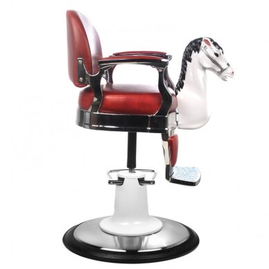 Профессиональное детское парикмахерское кресло для салонов красоты и парикмахерских стул-лошадка, бордового цвета 1
