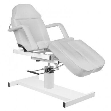 Profesionali kosmetologinė hidraulinė lova/gultas A 210C PEDI, pilka su reguliuojamu sėdynės kampu
