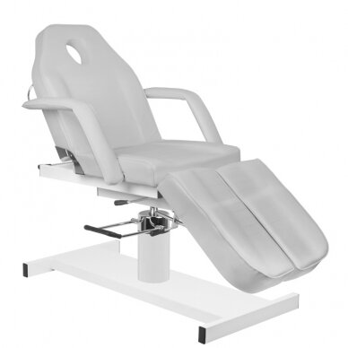 Profesionali kosmetologinė hidraulinė lova/gultas A 210C PEDI, pilka su reguliuojamu sėdynės kampu 2
