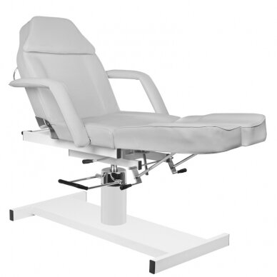 Profesionali kosmetologinė hidraulinė lova/gultas A 210C PEDI, pilka su reguliuojamu sėdynės kampu