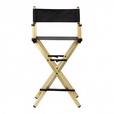 Профессиональный стул для визажистов ALU, черный с золотыми деталями 1