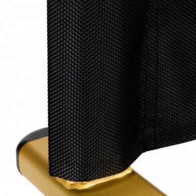 Профессиональный стул для визажистов ALU, черный с золотыми деталями 6