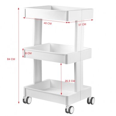 Professional cosmetology trolley 084, white 3