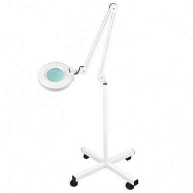 Professional cosmetology LED lamp - magnifying glass S4 with stand (adjustable light), white color