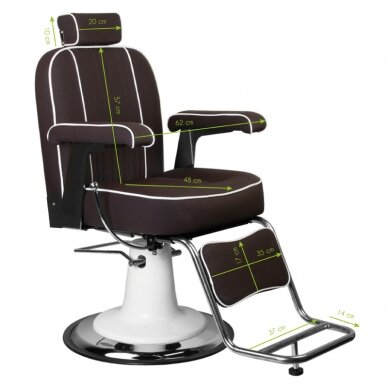 Profesionali barberio kėdė kirpykloms ir grožio salonams GABBIANO AMADEO, rudos spalvos 6