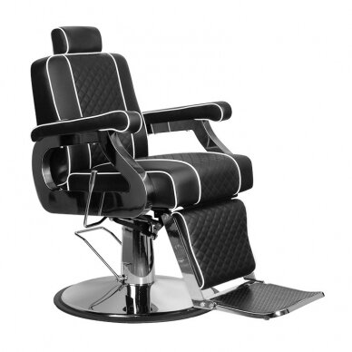 Profesionali barberio kėdė kirpykloms ir grožio salonams GABBIANO PAULO, juodos spalvos