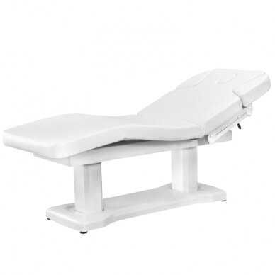 Professional electric bed-bed for massage procedures AZZURRO 818A with heating function (4 motors), milky white 1
