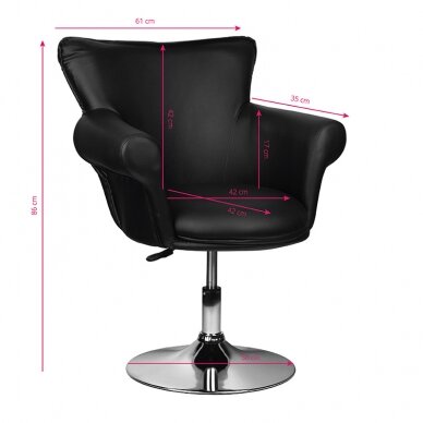 Professional hairdressing chair GRACIJA, black color 4