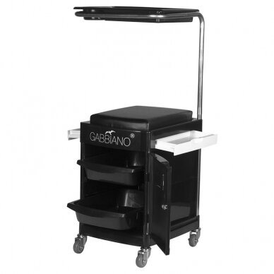 Profesionalus vežimėlis - kėdutė podologiniams darbams 23 PLUS, juodos spalvos 1
