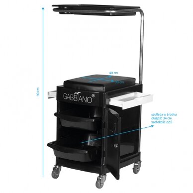 Professional trolley - chair for podiatric work 23 PLUS, black 5