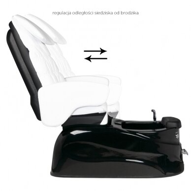 Profesionali elektrinė podologinė kėdė pedikiūro procedūroms su masažo funkcija SPA AS-122, juodai-balta 3