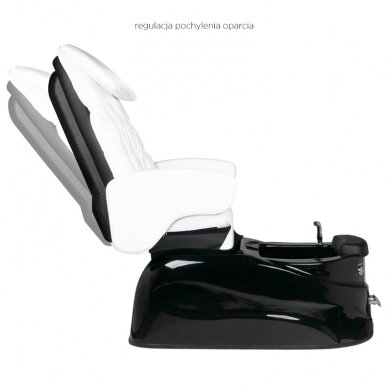 Profesionali elektrinė podologinė kėdė pedikiūro procedūroms su masažo funkcija SPA AS-122, juodai-balta 4