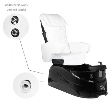 Professional electric podiatry chair for pedicure procedures with massage function SPA AS-122, black-white 5 Professional electric podiatry chair for pedicure procedures with massage function SPA AS-122, black-white 5