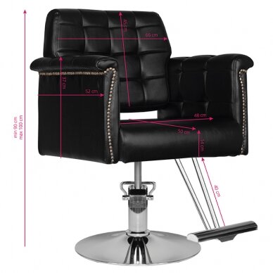 Профессиональное парикмахерское кресло HAIR SYSTEM HS48, черного цвета 4