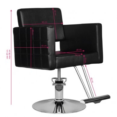 Professional hairdressing chair HAIR SYSTEM HS33, black color 4