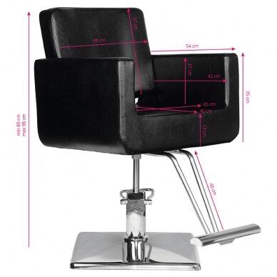 Professional hairdressing chair HAIR SYSTEM HS91, black color 4