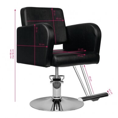 Профессиональное парикмахерское кресло HAIR SYSTEM HS92, черного цвета 4