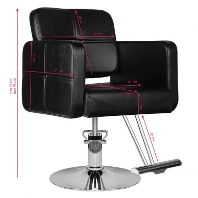 Professional hairdressing chair HAIR SYSTEM HS10, black color 4