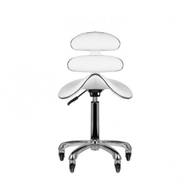 Профессиональное кресло-табурет СЕДЛО для мастера красоты АМ-880, белого цвета 1