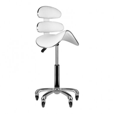 Профессиональное кресло-табурет СЕДЛО для мастера красоты АМ-880, белого цвета 2