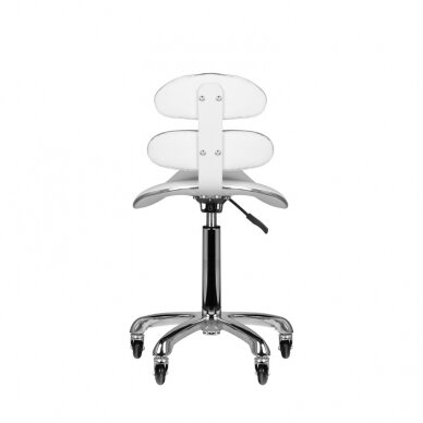 Профессиональное кресло-табурет СЕДЛО для мастера красоты АМ-880, белого цвета 3