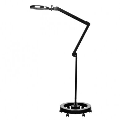 Profesionali kosmetologinė LED lempa - lupa  ELEGANTE 6025 60 SMD 5D, juodos spalvos (su stovu)