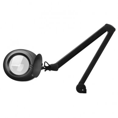 Profesionali kosmetologinė LED lempa - lupa  ELEGANTE 6025 60 SMD 5D, juodos spalvos (su stovu)