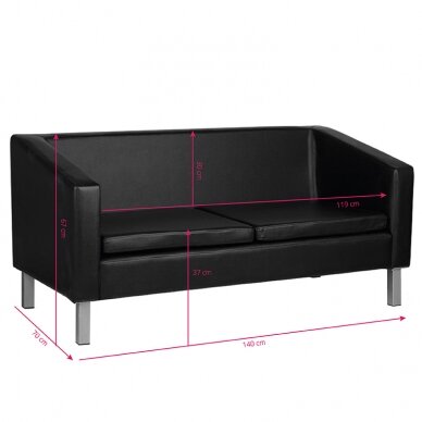 Profesionali laukiamojo sofa GABBIANO BM18003, juodos spalvos 2