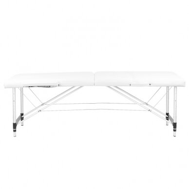 Sudedamas aliuminio masažo stalas COMFORT, 2-jų segmentų, baltas 2