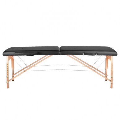 Profesionalus gultas masažo procedūroms WOOD KOMFORT ACTIV FIZJO 2-iejų segmentų, juodos spalvos 1