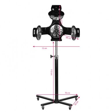 Professional infrazone for hairdressers and beauty salons GABBIANO 868-1 with stand, black color 6