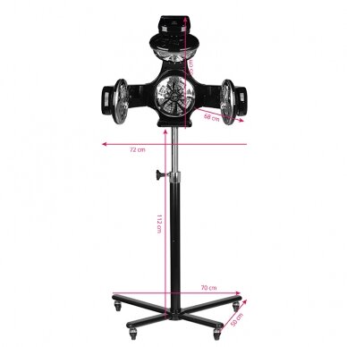 Professional infrazone for hairdressers and beauty salons GABBIANO 868-1 with stand, black color 6 Professional infrazone for hairdressers and beauty salons GABBIANO 868-1 with stand, black color 6