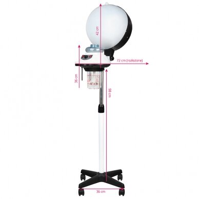Professional hair moisturizer - sauna GABBIANO 658 with stand, black and white 4 Professional hair moisturizer - sauna GABBIANO 658 with stand, black and white 4