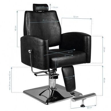 Professional barbers and beauty salons haircut chair SM184, black color 5