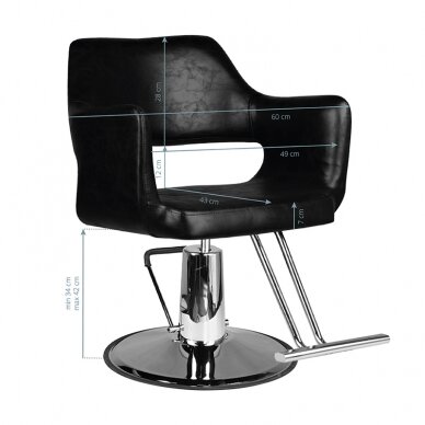 Profesionali kirpyklos kėdė HAIR SYSTEM SM339, juodos spalvos 4