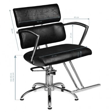 Professional haircut chair HAIR SYSTEM SM362-1, black color 4 Professional haircut chair HAIR SYSTEM SM362-1, black color 4