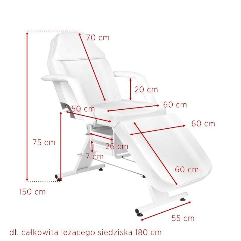 Professional cosmetic couch-bed BASIC 202, white color 6 Professional cosmetic couch-bed BASIC 202, white color 6