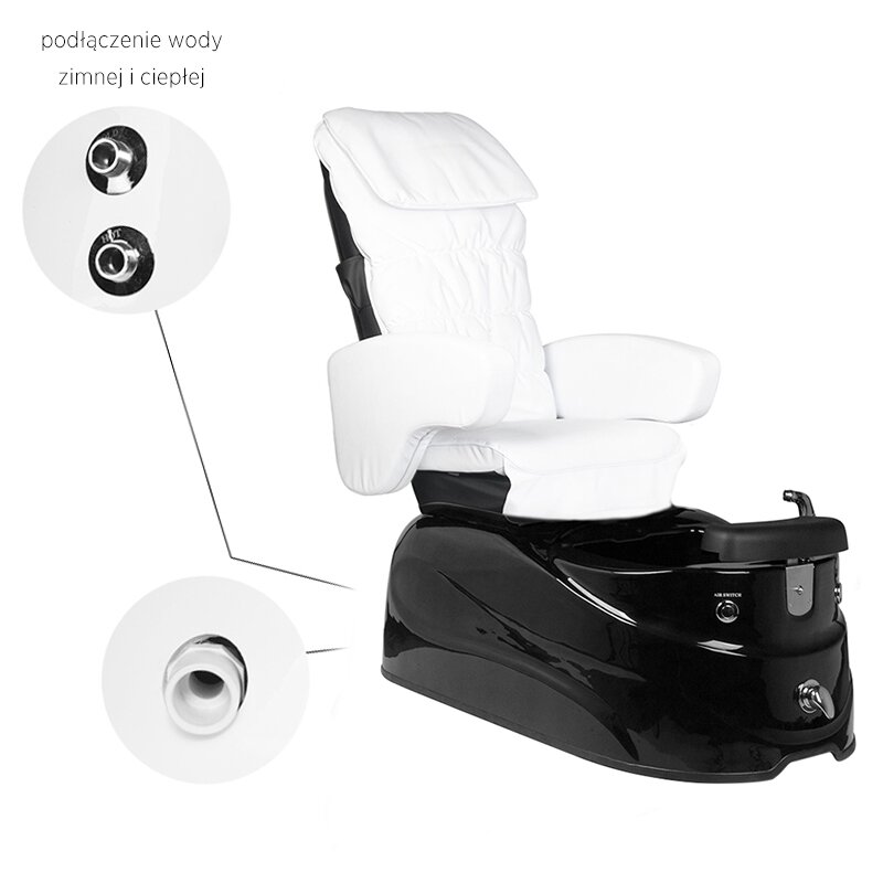 Professional electric podiatry chair for pedicure procedures with massage function SPA AS-122, black-white 5 Professional electric podiatry chair for pedicure procedures with massage function SPA AS-122, black-white 5