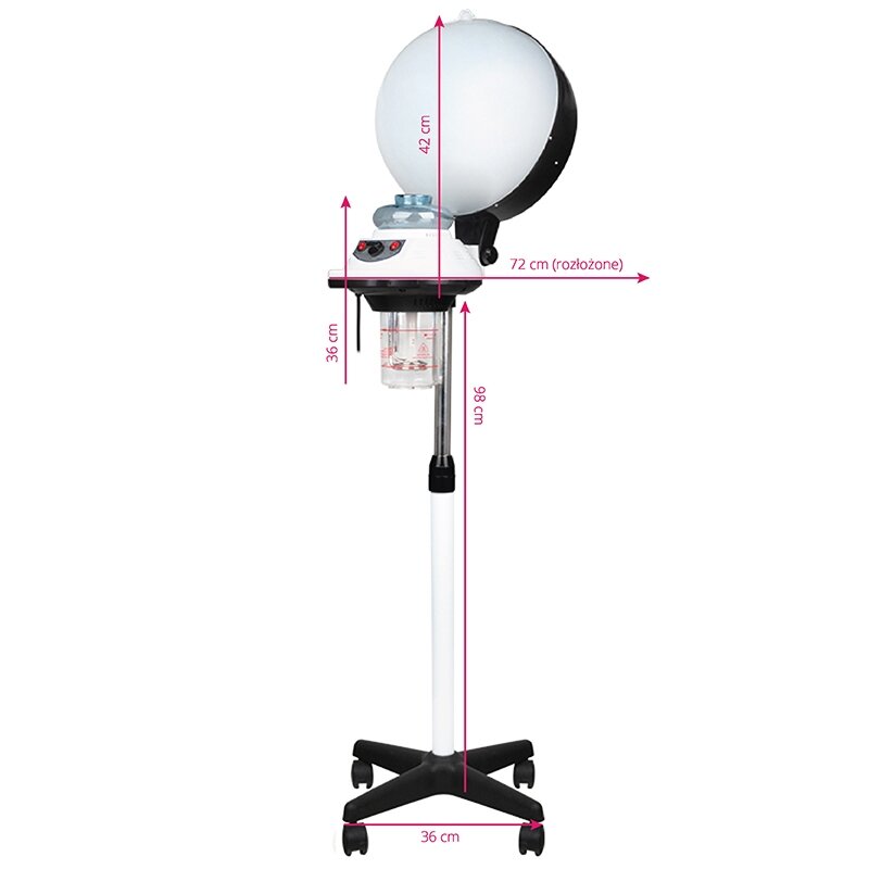 Professional hair moisturizer - sauna GABBIANO 658 with stand, black and white 4