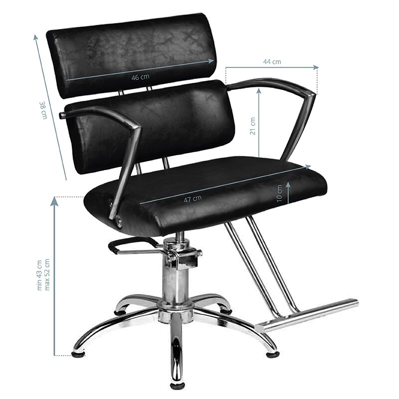Professional haircut chair HAIR SYSTEM SM362-1, black color 4