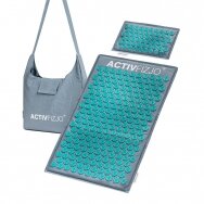 Massage acupressure mat with cushion, turquoise color
