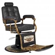 Профессиональное барберское кресло для парикмахерских и салонов красоты BOSS HD OLD LEATHER , черного цвета