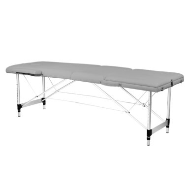 BALANCE aliuminis sulankstomas masažo stalas, 3 segmentai, pilkos spalvos BALANCE aliuminis sulankstomas masažo stalas, 3 segmentai, pilkos spalvos