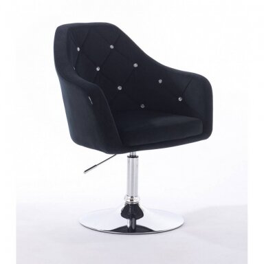 Beauty salons and beauticians stool HR830, black velour Beauty salons and beauticians stool HR830, black velour