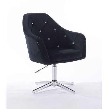 Beauty salons and beauticians stool HR830CROSS, black velour Beauty salons and beauticians stool HR830CROSS, black velour