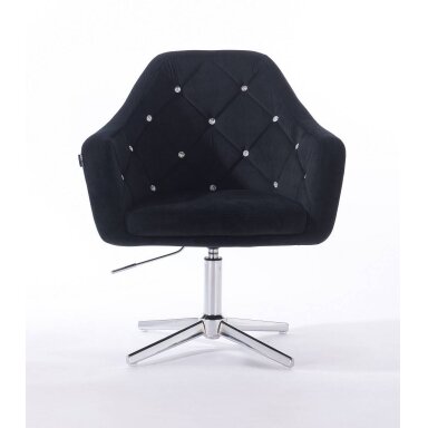 Beauty salons and beauticians stool HR830CROSS, black velour Beauty salons and beauticians stool HR830CROSS, black velour