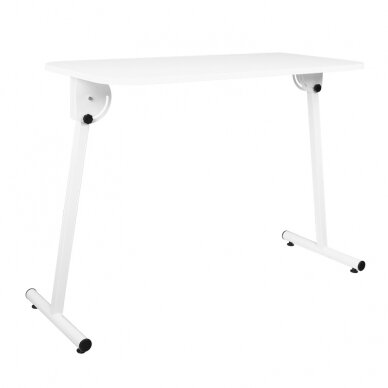 Профессиональный мобильный раскладной маникюрный стол, белого цвета 2