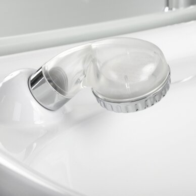 GABBIANO QT-003 profesionali kirpyklos konsolė-veidrodis su galvos plovimo kriaukle kirpykloms ir barberiams 3